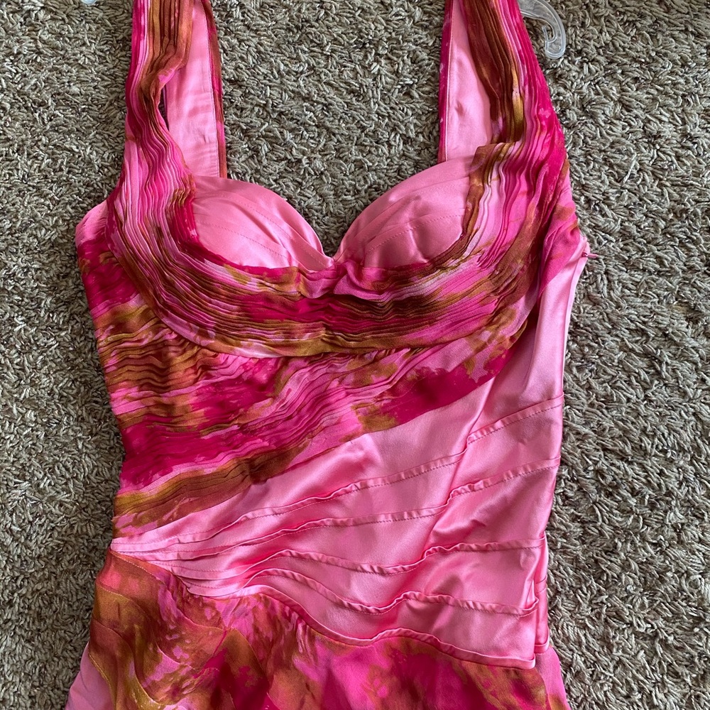 Sexy pink bustier dress